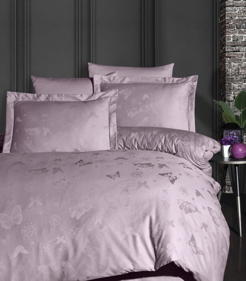 Exclusive žakardinio satino "Jacquard Collection" patalynės komplektas, levandų spalvos